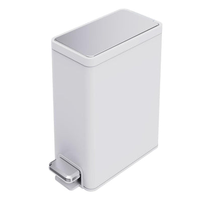 EKO 6 L Trash Cans 2 Units. Elegant trash can with soft close lid in white coated stainless steel, resistant to fingerprint marks.- 420634