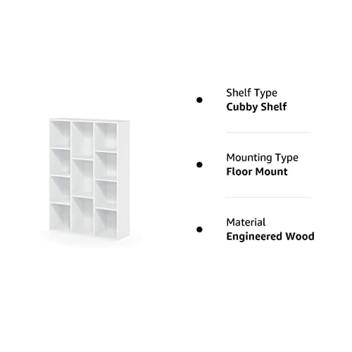 Furinno Luder Book / Storage Shelf Organizers , 11-Cube, White- B084PLF6N2 ebuys