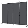 Wall Divider, 4 Panel Room dividers and Folding Privacy Screens with Wider Support Feet, 6 Ft Portable Privacy Screen for Room Separator, 88" W X 71" H, Grey ebuystt