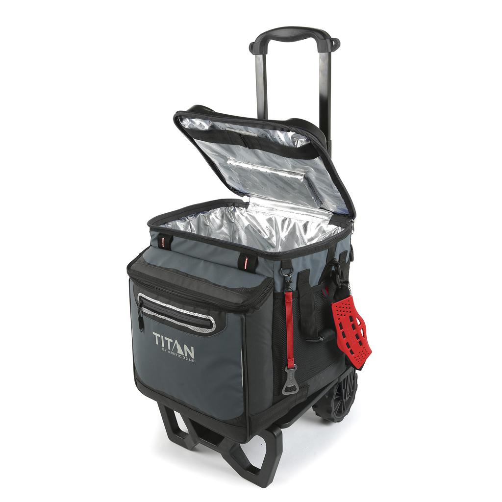 Arctic Zone 60 Can Rolling Cooler with A.T. Cart - Ice up to 3 Days. -456659 ebuystt