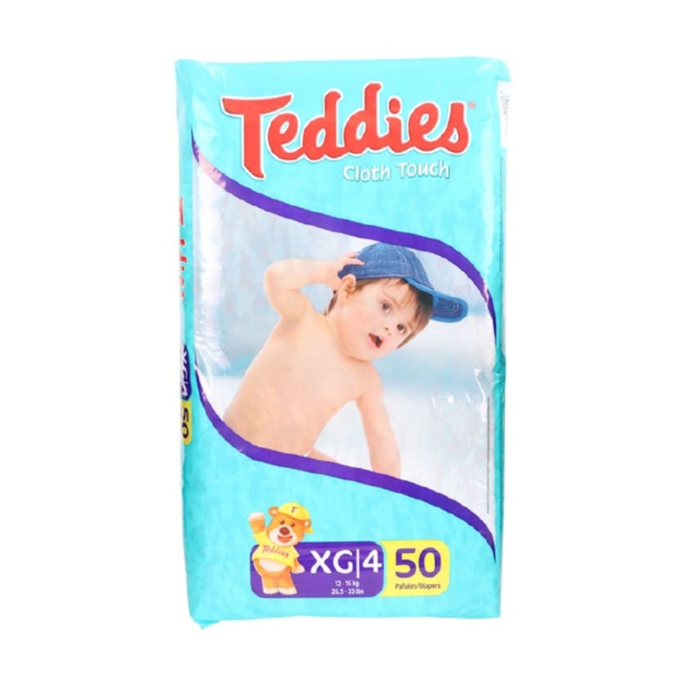 Teddies Cloth Touch Diapers XL4 50ct - 7441008171898