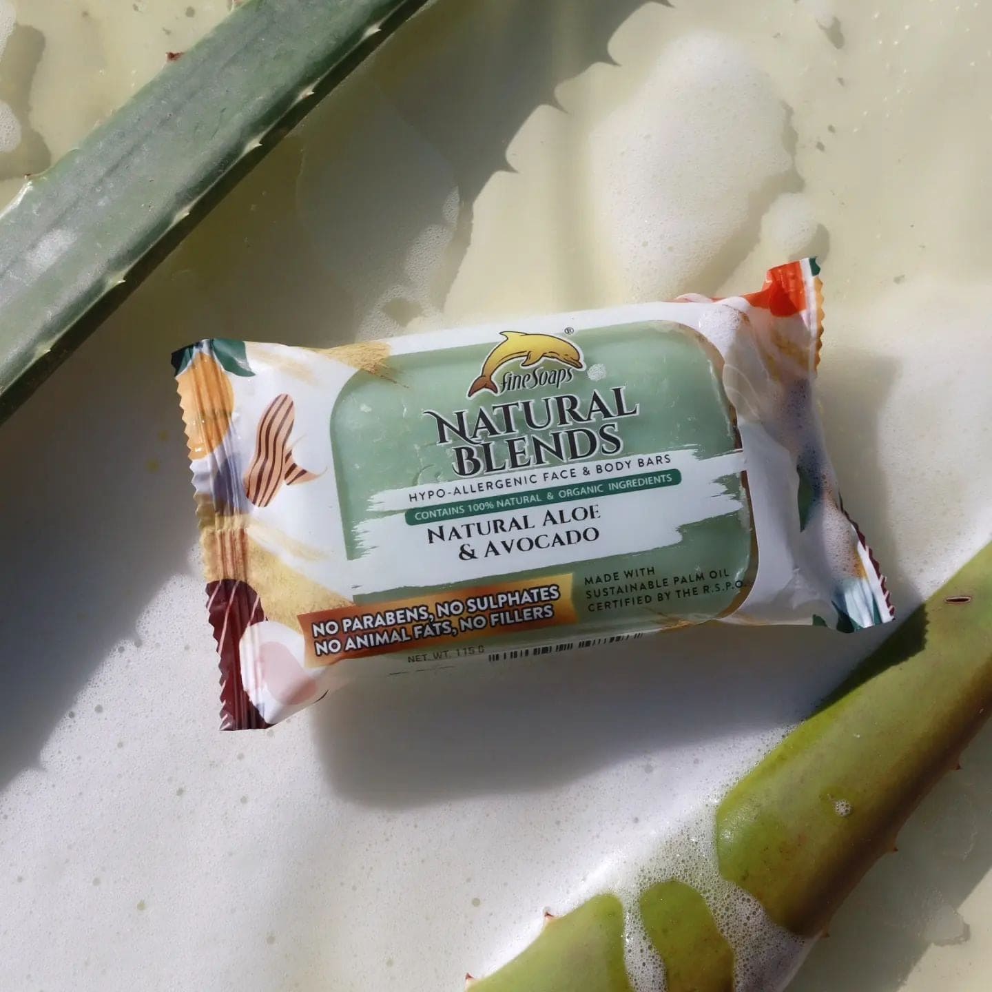Fine Soaps Papaya and Poppyseed Natural Blends Face and Body Bar 3x115G - FSPNPNBFBB3115 EBUYSTT