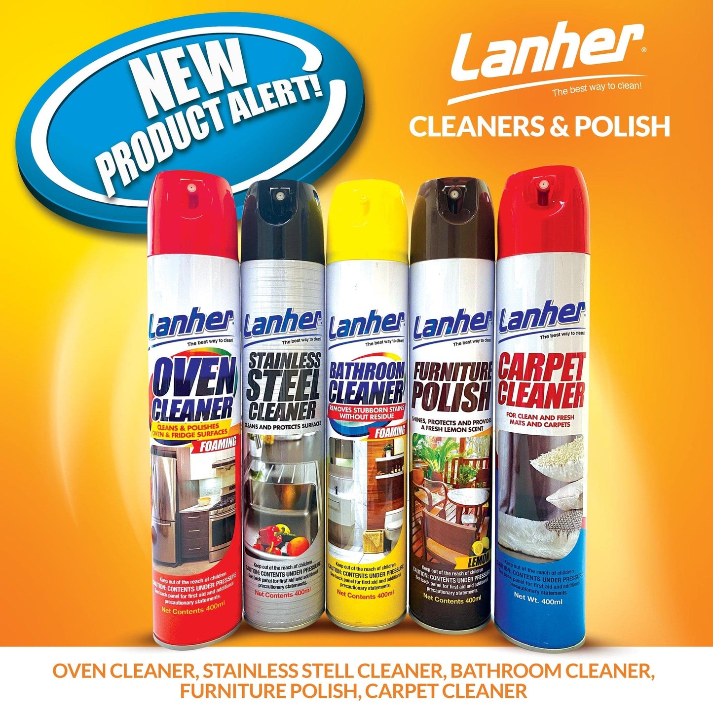 Lanher Foam Bathroom Cleaner 400ml - 7651129015906 Pie's Variety Store