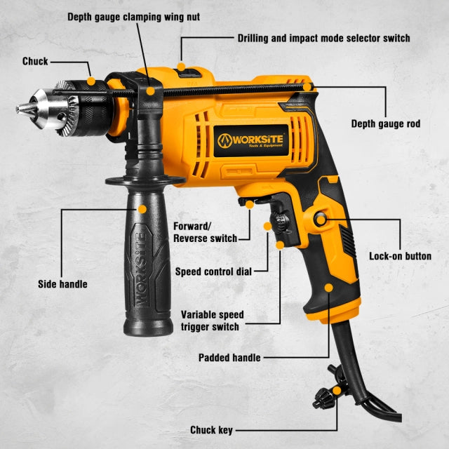 WORKSITE 710W 102PCS ELECTRIC IMPACT DRILL KIT- EID447-KIT Worksite Power Tools