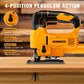 WORKSITE Corded Jig Saw 650W Electric Power Variable Speed 3000RPM Handheld Woodworking Cutting Wood Jig Saws-JS283-110V Worksite Power Tools