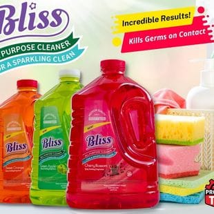 Bliss All Purpose Cleaner (Cherry Blossom) 1 Gallon -The Cherry Blossom fragrance leaves an irresistible scent your family and guests will notice. It comes in a convenient, easy-pour bottle and is easy to use - 76950318952 Pie's Variety Store