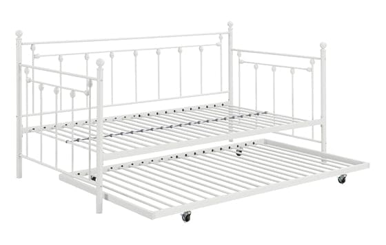 Nocus Metal Twin Daybed with Trundle White - 306055 ebuystt