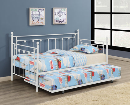 Nocus Metal Twin Daybed with Trundle White - 306055