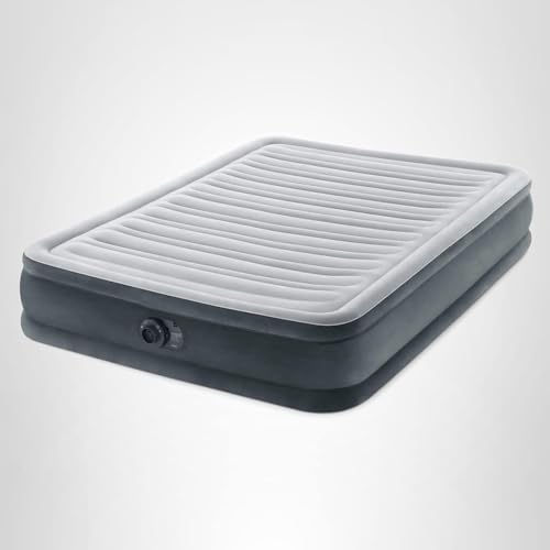 Intex Mid-Rise Air Mattress Bed with Built-in Pump, Dura-Beam Deluxe Comfort Plush, Full - Portable Luxury Travel Airbed for Adults, Camping, Guests Intex