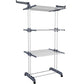 HOMIDEC Clothes Drying Rack, Oversized 4-Tier(67.7" High) Foldable Stainless Steel Drying Rack Clothing, Movable Drying Rack with 4 castors, 24 Drying Poles and 14 Hooks for Bed Linen, Clothing, Grey HOMIDEC