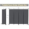 Wall Divider, 4 Panel Room dividers and Folding Privacy Screens with Wider Support Feet, 6 Ft Portable Privacy Screen for Room Separator, 88" W X 71" H, Grey ebuystt