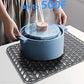 Silicone sink mat protectors for Kitchen12”13”16”18”19”24”26”28”29”.JIUBAR Kitchen Sink Protector Grid for Farmhouse Stainless Steel accessory with Center Drain.(18.2''x 12.5''Grey) JIUBAR