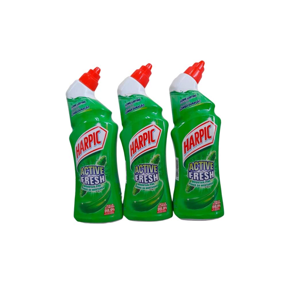 Harpic Active Fresh 3 Units / 750 mL / 25.3 oz toilet cleaner that brings you long-lasting freshness with a refreshing fragrance of fresh mountain pine active-423485 dayana sifontes