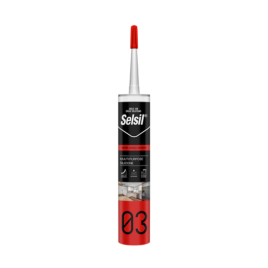 Selsil 03 Multi Purpose Silicone 280mL,Ideal for areas that could be exposed to weather.- Selsil03 Mega