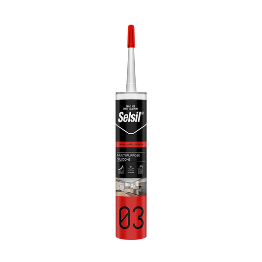 Selsil 03 Multi Purpose Silicone 280mL,Ideal for areas that could be exposed to weather.- Selsil03 Mega