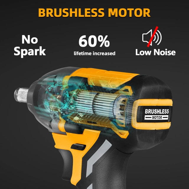 WORKSITE Brushless Cordless Impact Wrench 1/2 Inch 20V High Torque 4.0Ah Battery 280 ft-lbs(380 Nm) Impact Gun Tools No.CIW336 Worksite Power Tools