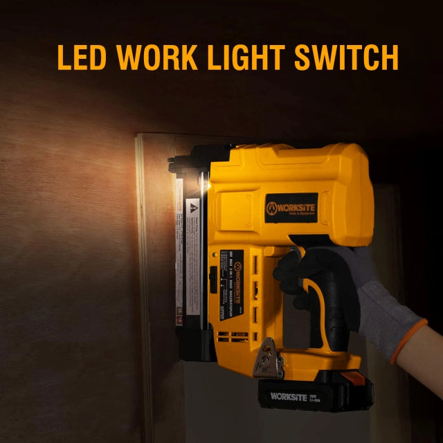 WORKSITE 2-In-1 Brad Nailer Stapler 18 Gauge Battery Powered Portable Nail Gun Compatible with 3/4 Inches~2Inches Nails and 3/4 Inches~1-9/16 inches Staples- CNT116 Worksite Power Tools