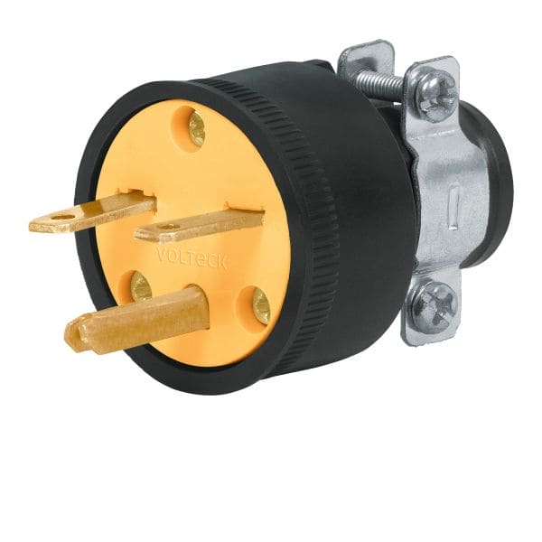 Brown USA Straight Electrical Plug 3 Wire, 15 Amps, 220V UL listed Electrical Male Plug- BREL0031 MEGA