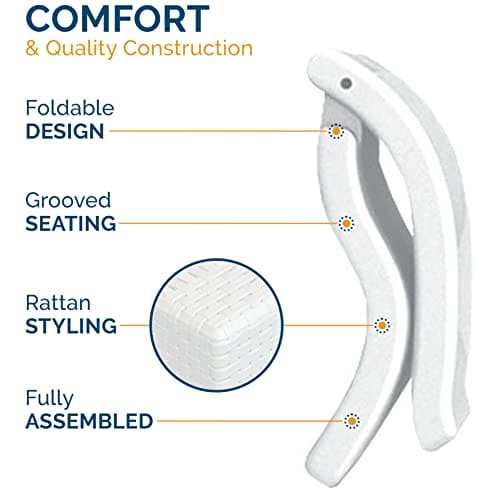 SwimWays Terra Sol Sonoma 2-in-1 Adult Pool Floats & Patio Lounge Chair, Durable Beach Chair & Outdoor Chaise Lounge, White ebuys