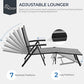 Yaheetech Outdoor Folding Chaise Lounge Set of 2 Patio Reclining Chairs w/Adjustable 7-Position Back for Beach Pool Garden Yard Deck Gray ebuys