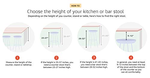 Folding Stool - Backless 18-Inch Stool with 225lb Capacity for Kitchen or Rec Room - Portable Indoor Counter Bar Stools ebuys