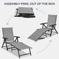 Yaheetech Outdoor Folding Chaise Lounge Set of 2 Patio Reclining Chairs w/Adjustable 7-Position Back for Beach Pool Garden Yard Deck Gray ebuys
