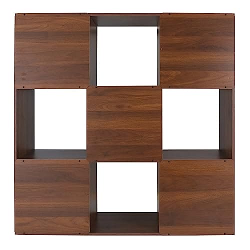 Storage Cube Shelf Organizer, 9 Cubes, Espresso, 11.7"D x 35.9"W x 35.9"H EBUYSTT
