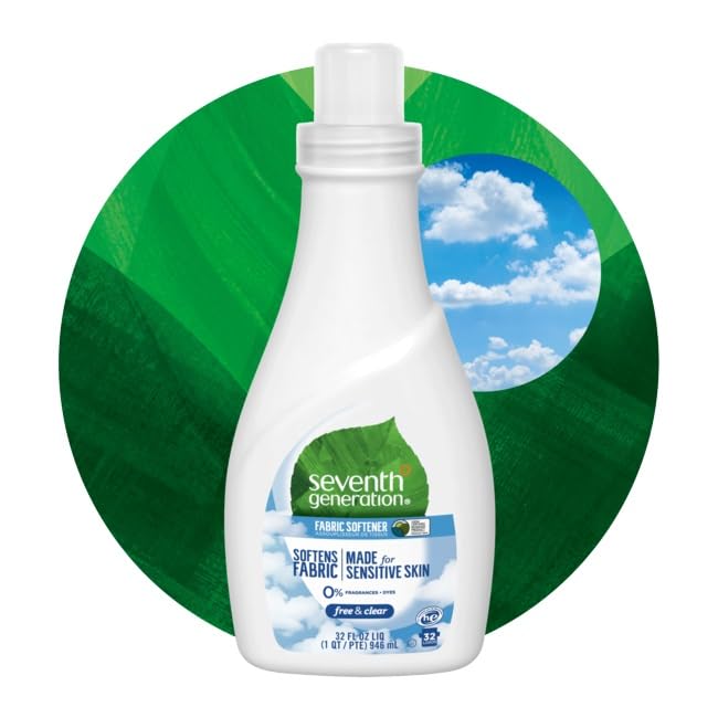 Natural Fabric Softener Liquid, 42 Loads Free & Clear 32.0fl oz (pack of 2) Natural and Co.