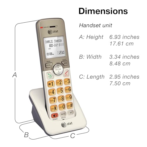 AT&T EL52313 3-Handset Cordless Phone with Answering System & Extra-large Backlit Keys, Light champagne, 3 Handsets AT&T