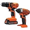 BLACK+DECKER 20V MAX Cordless Drill and Impact Driver, Power Tool Combo Kit with Battery and Charger -BD2KITCDDI