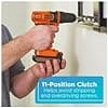 BLACK+DECKER 20V MAX Cordless Drill and Impact Driver, Power Tool Combo Kit with Battery and Charger -BD2KITCDDI Argos Distributors