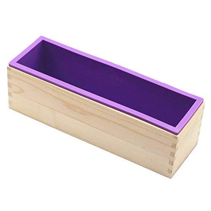 DD-life Flexible Rectangular Soap Silicone Loaf Mold Wood Box for 42oz Soap Making Supplies- B00YQO006K