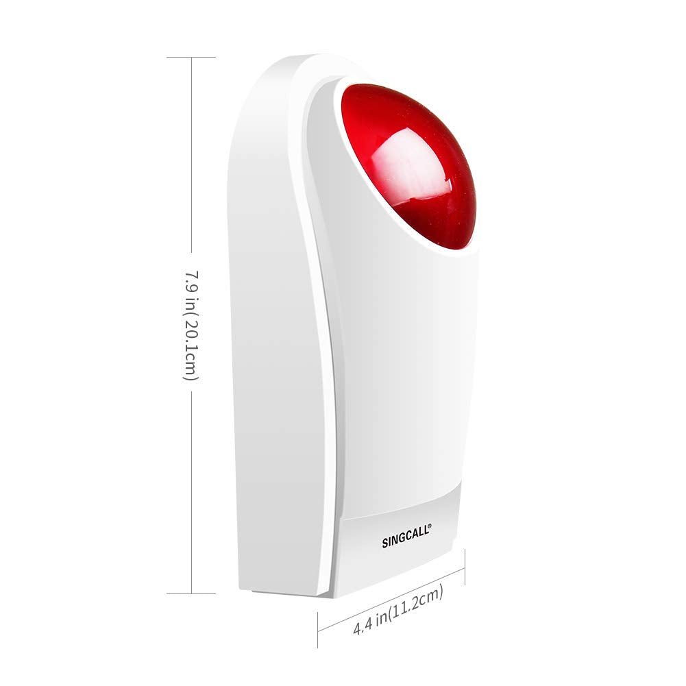 Remote Emergency Strobe Siren Alarm Kit Waterproof Outdoor Loud Panic SOS Warning System for Business Home Shop Hotel School 300ft 1 Red Flashing Siren+ 2 Call Buttons ebuystt