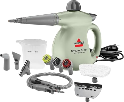 BISSELL® Steam Shot™ OmniReach handheld portable steam cleaner for tile, grout, windows, bathrooms, kitchens, fabric steaming tool BISSELL