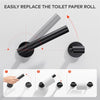 Day Moon™ Matte Black Toilet Paper Holder - Black Toilet Paper Holder Wall Mount - Modern Toilet Paper Roll Holder Black Matte Toilet Paper Holder - Black Bathroom Toilet Paper Holder