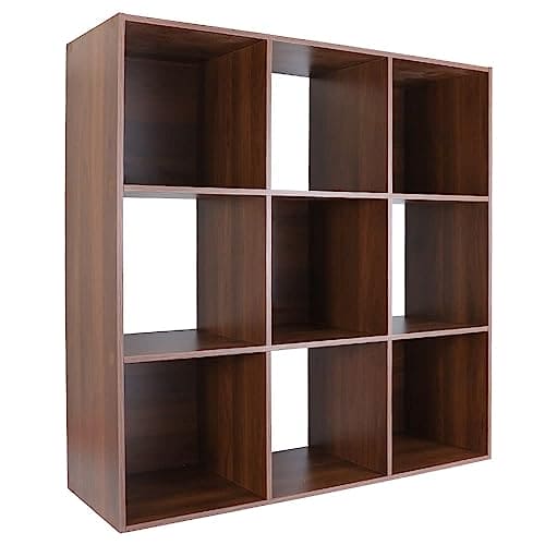 Storage Cube Shelf Organizer, 9 Cubes, Espresso, 11.7"D x 35.9"W x 35.9"H EBUYSTT