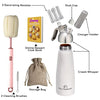 Paymana Professional Aluminum Whipped Cream Dispenser with 3 Decorating Nozzles, 2 Cleaning Brush, Storage Bag, Dust Cap, E-Book & Charger Holder | Leak Free Whip Cream Maker (Charger Excluded)