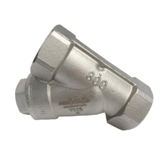 AF Hydro Stainless Steel SS316 Y-Strainer Filter Valve, 3/4"NPT, up to 800 PSI, with Mesh Size 1.0mm, Y-Shaped Filter Valve for General Water, Oil, and Gas AF