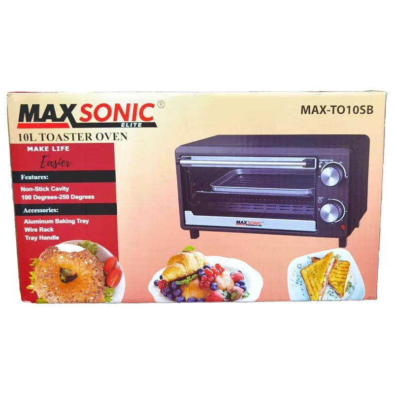 MAXSONIC ELITE 10L TOASTER OVEN 1CT - MSNECJ6 Pie's Variety Store