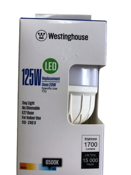 Westinghouse 125W T70 LED Bulb- it delivers a powerful 1700 lumens of bright, cool white light -39011 MEGA