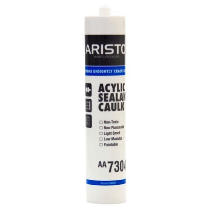 Aristo Acrylic Sealant White Caulk- a waterproof filler and sealant, used in building work and repairs, Multipurpose for windows, doors, concrete and so much more- 48004