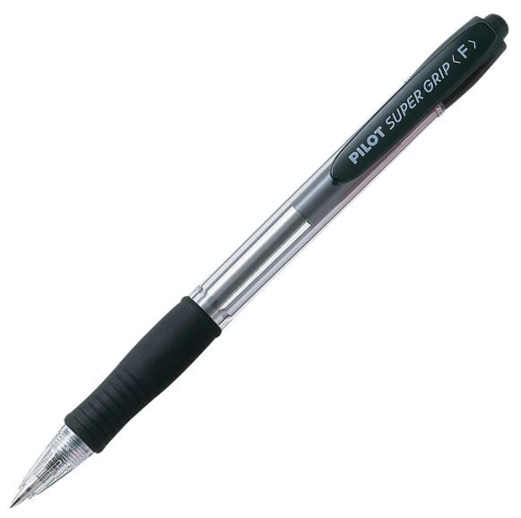 Pilot Super Grip Fine — 0.7 mm Fine Tip, Smooth Gel/Ballpoint BLACK INK — Comfortable Anti‑Slip Grip - 4902505154645 Pie's Variety Store