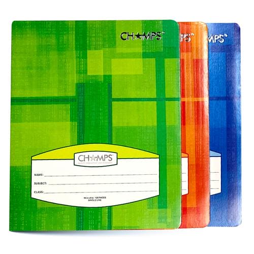 Champs exercise Book Clear Jacket 6pk Clear Exercise Book Covers Slip on Jackets transparent plastic book covers slip on protective jackets designed -350948 Hannah's Variety Store