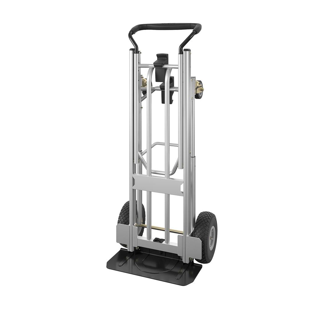 Cosco Handmick 3 In 1 Convertible Pneumatic 1000 Lbs Load Capacity 61" Height, 55-3/4" Length X 21" Width Hand Truck - Easily Converts To A 2 Wheel Upright, 4 Wheel Cart, Or An Assisted 4 Wheel Hand Truck - 206260 Ebuystt