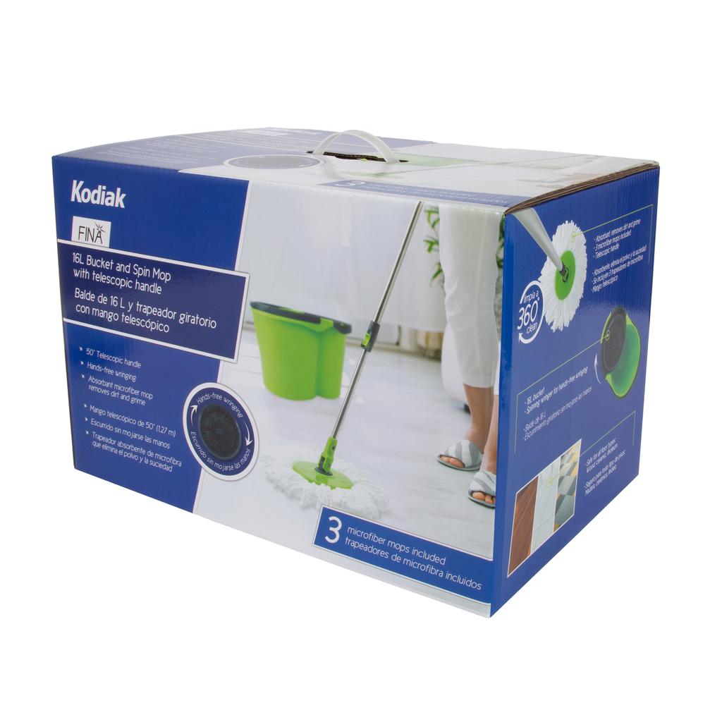 Kodiak Bucket and Mop with built-in wringer for a comfortable cleaning process, A great complement to your home cleaning tools - 377596 Hannah Frederick