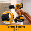 Worksite 17+1 Keyless Drill Screwdriver Drill  Machine 20V Battery Power Cordless Drill with kits - Rubber-covered handle provides a comfortable grip for being breezily operated in one hand-CD331-K
