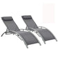 Outdoor Patio Lounge Chairs Aluminum Pool Chaise Lounges Adjustable for All Weather for Beach Backyard（2-Pack Gray ebuys