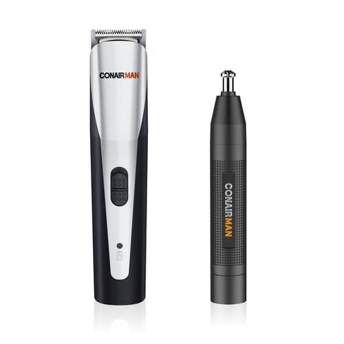 Conair Man Grooming Kit includes Hair Trimmer + Ear/Nose Trimmer / USB Rechargeable - 452733