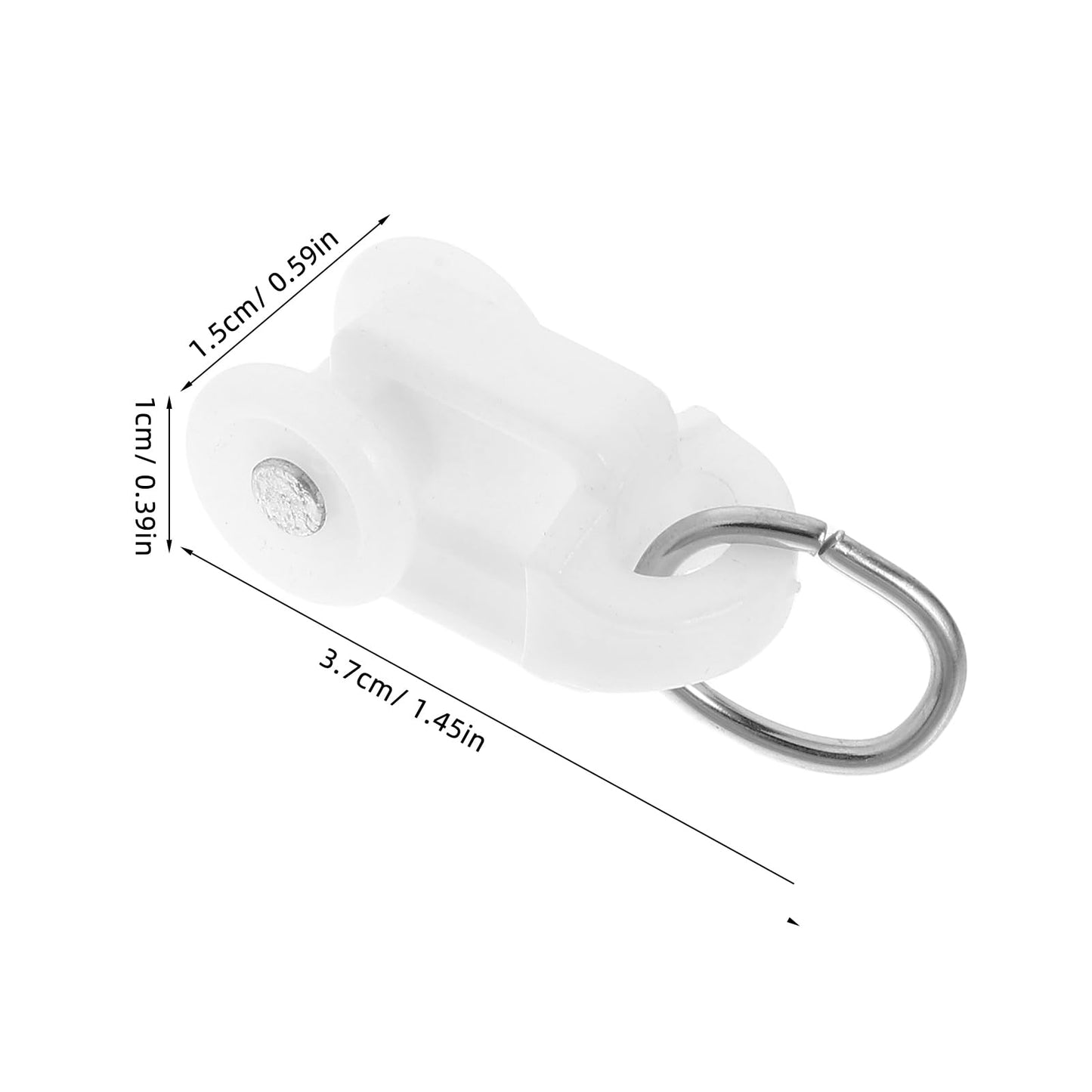 SEWACC 50pcs Curtain Track Rollers Curtain Rail Pulleys Runners Ceiling Curtain Track Hooks White Plastic Drapery Rail Gliders Curtain Rail Accessories SEWACC