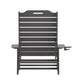 Flash Furniture Monterey Adjustable Adirondack Lounger with Cup Holder- All-Weather Indoor/Outdoor HDPE Lounge Chair, Gray ebuys